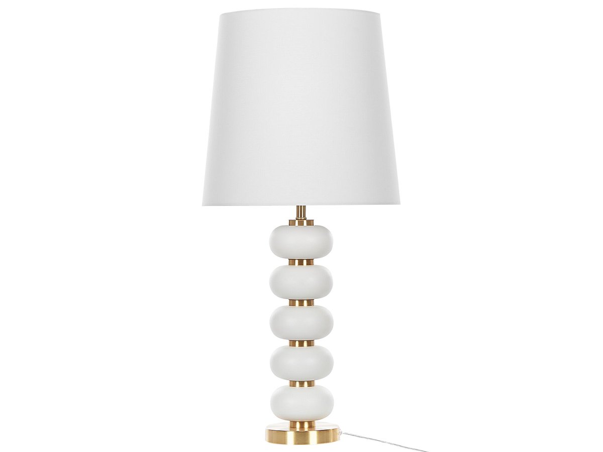 Lampa Stołowa Biała Ze Złotym Frio