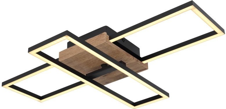 Globo Kendra 67276-18 plafon lampa sufitowa 1x18W LED 3000K czarny/drewniany