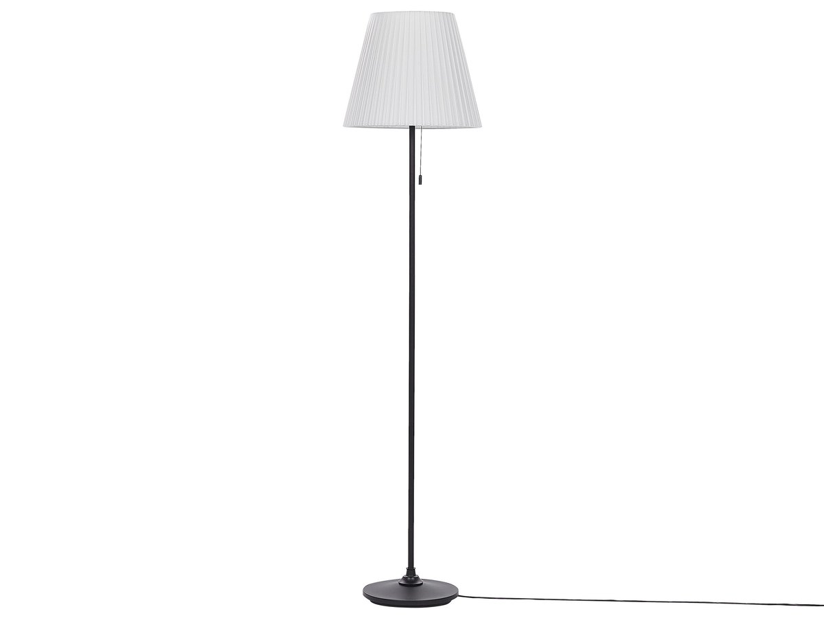 Lampa Podłogowa Metalowa Czarno-biała Torysa