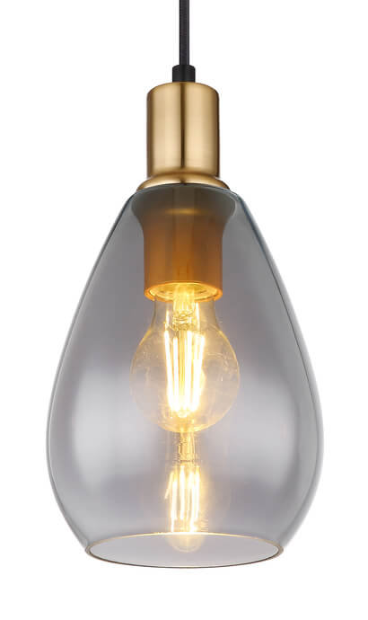 Globo Fanni 15563H lampa wisząca zwis 1x40W E27 dymiona/czarna