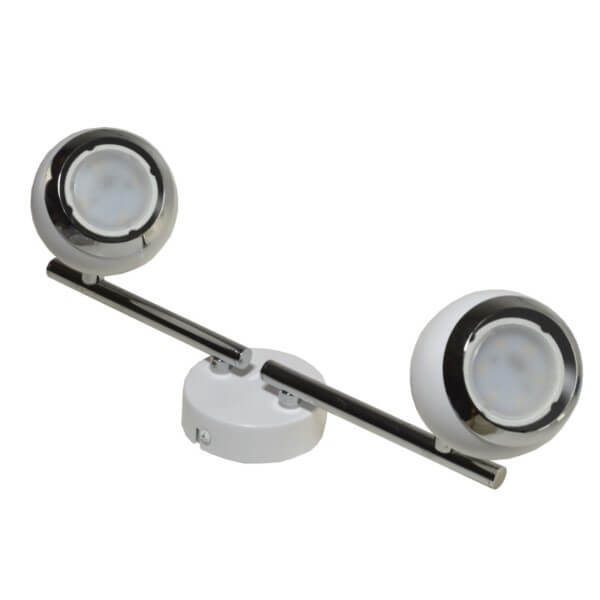 2-punktowa lampa sufitowa Kynis białe reflektorki do salonu