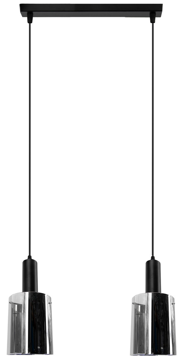 Loftowa lampa wisząca ELM2021/2 BL 8C nad wyspę czarna chrom
