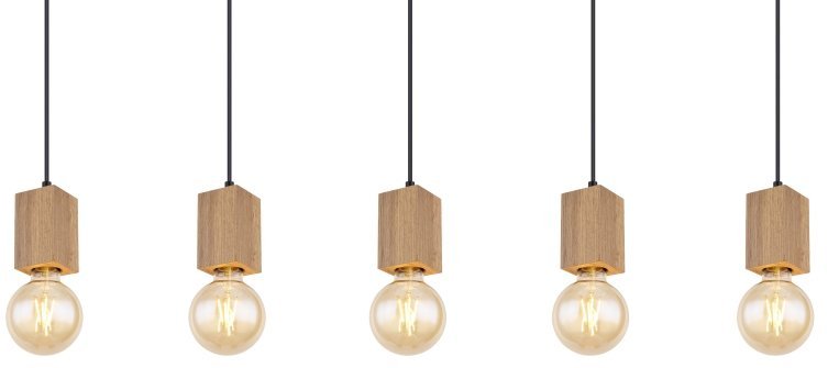 Globo Erna 15655-5H lampa wisząca zwis 5x60W E27 drewniana