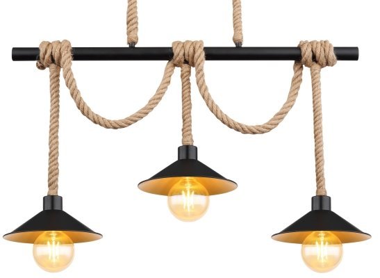 Globo Diana 15690-3H lampa wisząca zwis 3x60W E27 czarna/złota