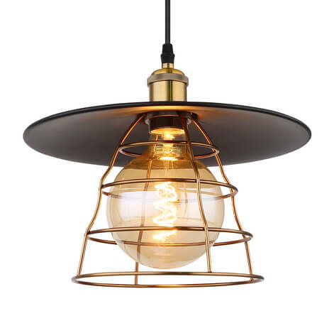 Globo Viejo 15086BH1 lampa wisząca zwis 1x60W E27 czarna/miedziana