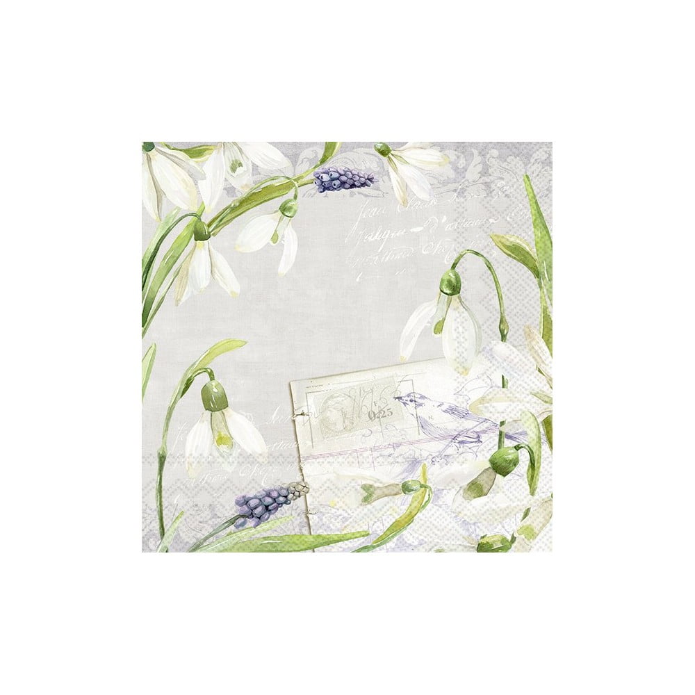 Papierowe serwetki zestaw 20 szt. Little Snowdrops – IHR