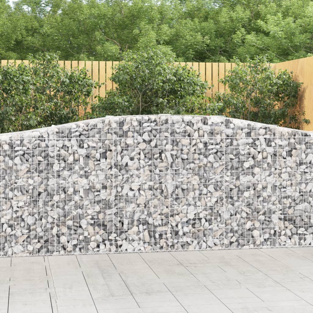 VidaXL Kosze gabionowe, 15 szt, 400x50x100/120cm, galwanizowane żelazo