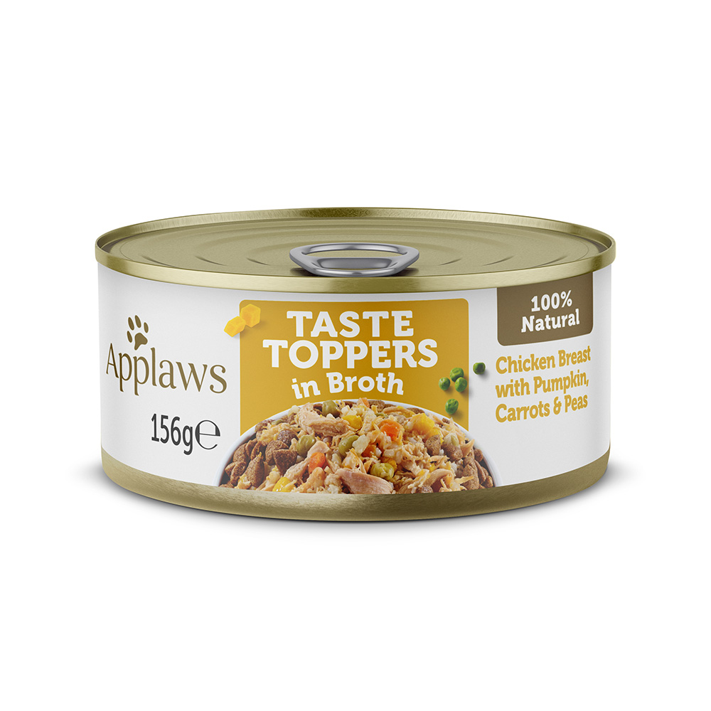 Applaws Taste Toppers w bulionie, 6 x 156 g - Kurczak z warzywami