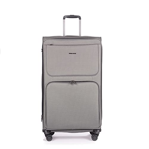 Stratic Bendigo Light+ miękka walizka podróżna na kółkach, zamek TSA, 4 kółka, możliwość rozszerzenia, Silver, 84 cm, L Długi