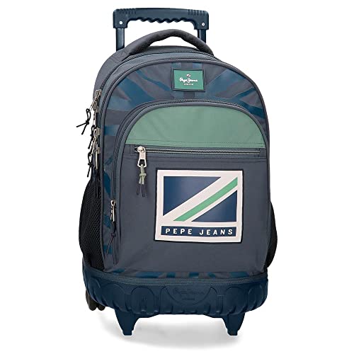 Pepe Jeans Tom Plecak 2 koła Niebieski 33x44x21 cms Poliester 30.49L, niebieski, Talla única, Plecak z 2 kołami