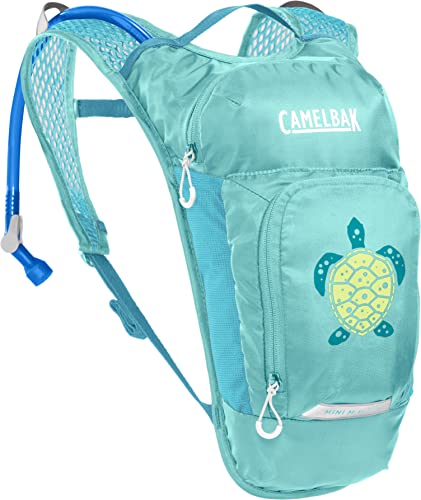 CAMELBAK Plecak Mini M.U.L.E. dla dzieci, 3 l z workiem na wodę 1,5 l, butelka wody Unisex dla dorosłych, Turkusowy/żółw, 3L