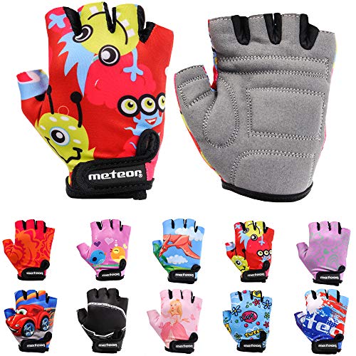 Dziecięce rękawiczki rowerowe Meteor unisex - żelowe rękawiczki BMX, MONSTER, rozmiar Jr M/szerokość dłoni 7-7,5cm