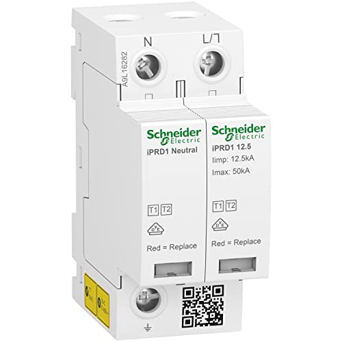 Schneider Electric Ogranicznik przepięć iPRD1 12.5R-T12-1N 1+1-biegunowy T1+T2 B+C 12,5kA ze stykiem A9L16282 A9L16282