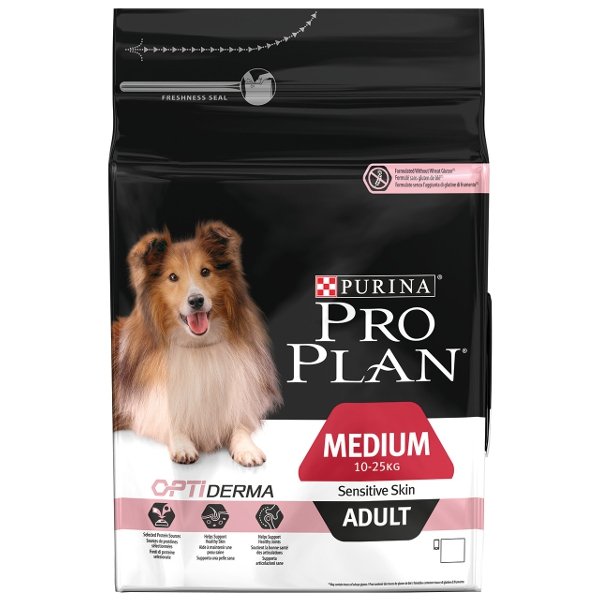 Purina Pro Plan Dog sucha karma dla psa, wrażliwa skin, z optyką, bogactwo łososia, średni Adult, worek, 3 kg 12272211