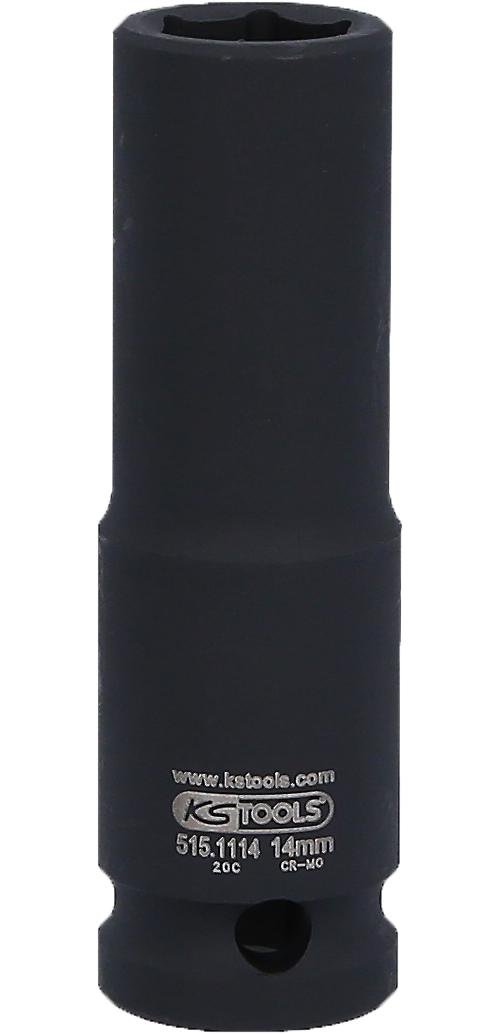 KS Tools 515.1114 1/2 cala Sześciokątny klucz nasadowy, długie, siły 14 MM 515.1114