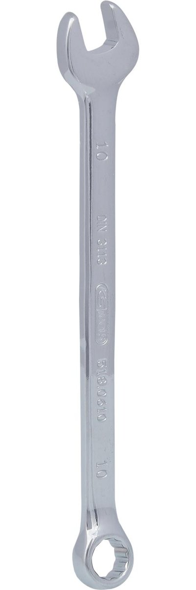 KS Tools Klucz płasko-oczkowy 10 MM DIN 3113 159,15 mml, chromowany, polerowany na wysoki połysk 4042146089040