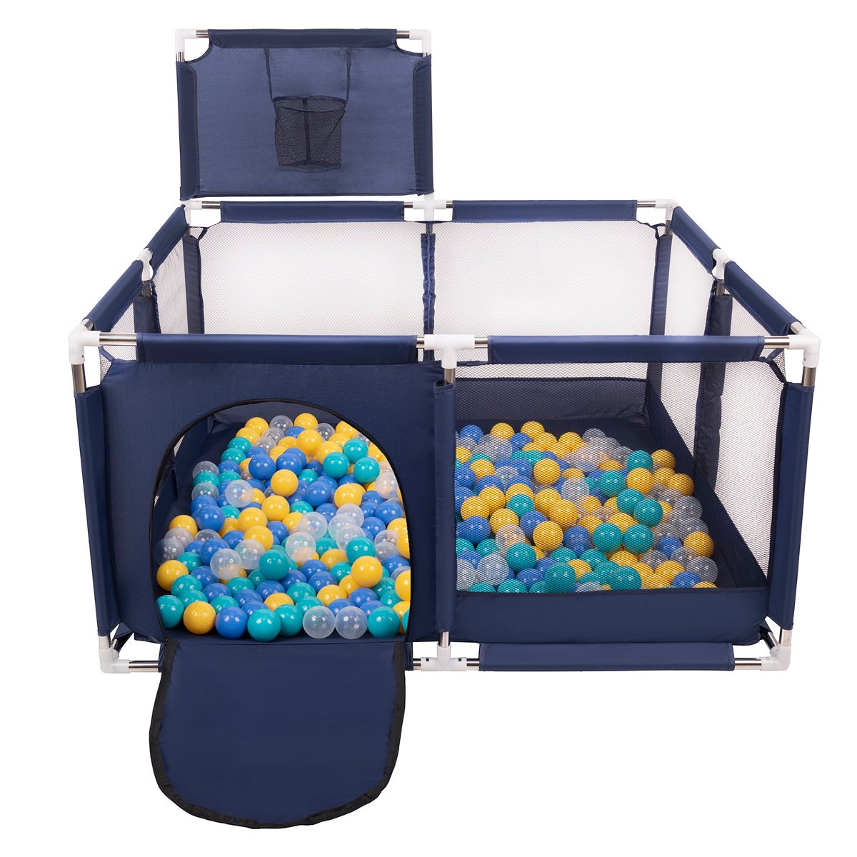 Selonis Boisko KK-100X z piłeczkami 6cm niebieski: turkus-niebieski-żółty-transparent 125x125x105/200piłek