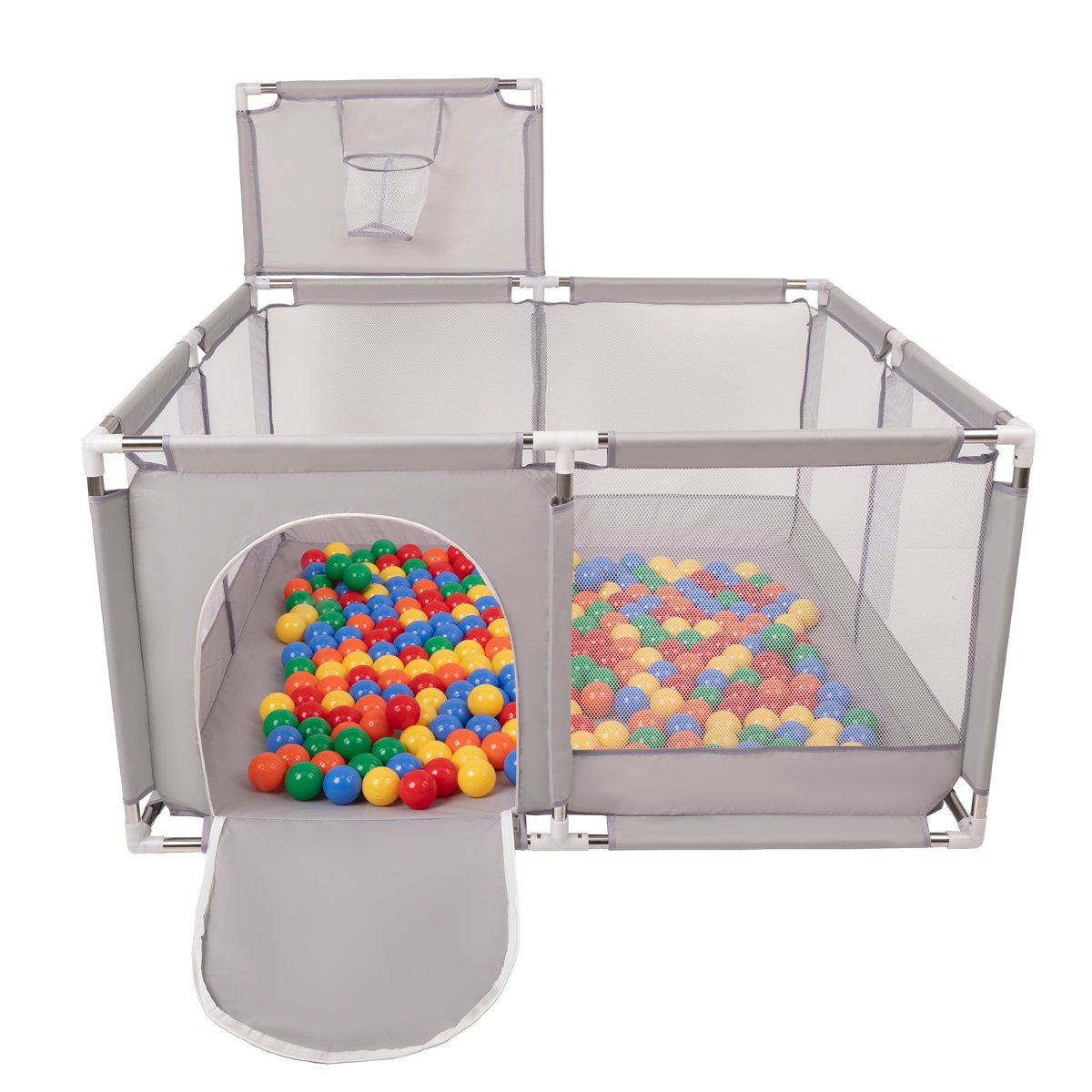 Selonis Boisko KK-100X z piłeczkami 6cm szary: żółty-zielony-niebieski-czerwony-pomarańcz 125x125x105/200piłek