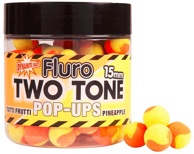 Dynamite Baits Dynamite przynętami Tutti Frutti i Pineapple Fluro Two Tone Pop-up Boilies 15 MM DY595
