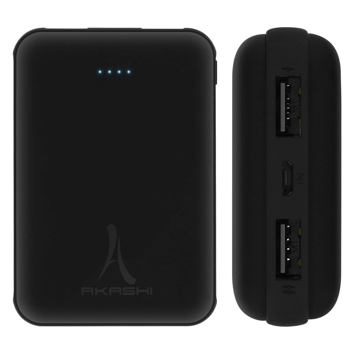 Zewnętrzna ładowarka powerbanku 10000mAh 2x porty USB Port Micro USB Akashi Black