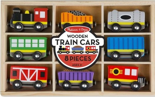 Melissa & Doug Drewniany pociąg z wagonikami w skrzynce