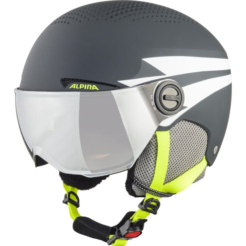 Alpina Visor Zupo 54-58cm Kids, charcoal/neon matt 2020 Kaski narciarskie A9229 3 32