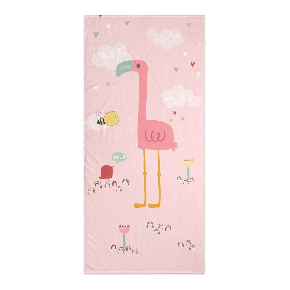 Jasnoróżowy ręcznik dziecięcy 150x70 cm Hola – Moshi Moshi