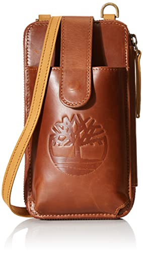 Timberland Damska skórzana torba na ramię ze skóry na telefon crossbody portfel RFID, koniak (Altroz),