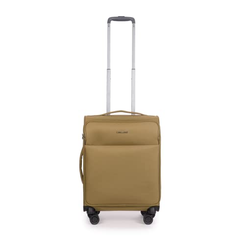 Stratic Light + walizka z miękką obudową, walizka podróżna na kółkach, bagaż podręczny, zamek TSA, 4 kółka, możliwość rozszerzenia, khaki, 57 cm, 34-