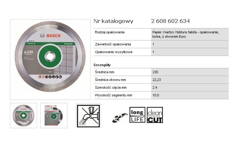 Bosch Tarcza diamentowa na sucho, 230 mm