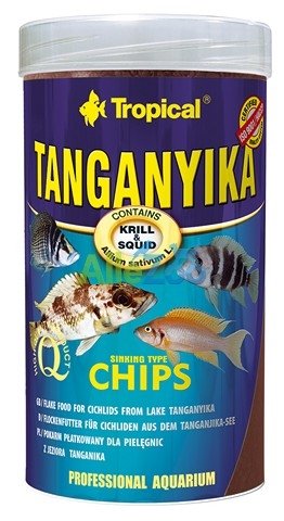 Tropical Tang anyika Chips  składnik bogate, spadek specjalna wyściółka-Chips dla dużych tanganika See-Danio, 1er Pack (1 X 250 ML)