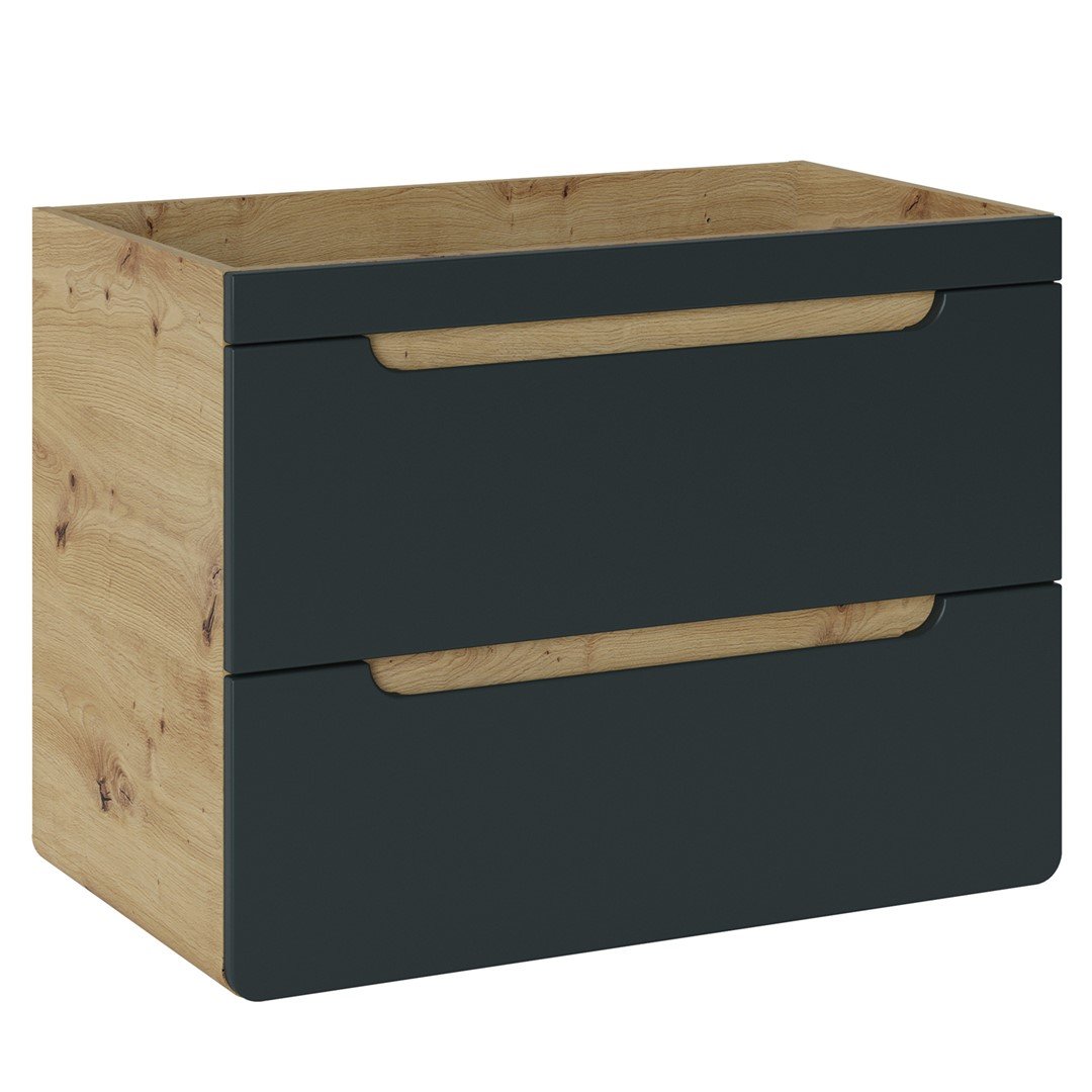 Szafka pod umywalkę 80 cm Czarna ELIANN
