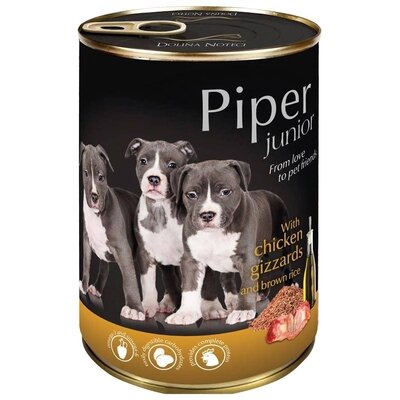 Dolina Noteci PIPER Junior z żołądkami z kurczaka i ryżem 400 g mokra karma dla szczeniąt