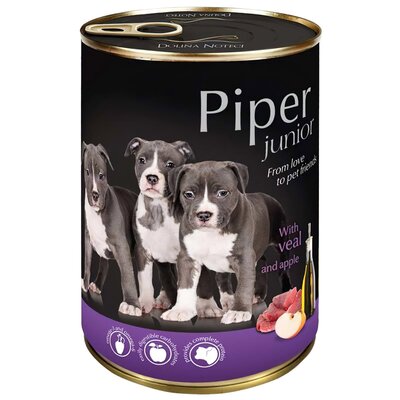 Dolina Noteci PIPER Junior z cielęciną i jabłkiem 400 g mokra karma dla szczeniąt