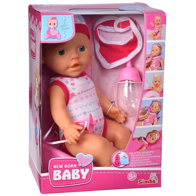 Simba Lalka bobas siusiająca New Born Baby 30 cm + nosidełko 2w1 4006592578008
