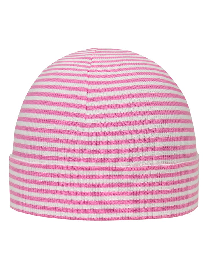 Döll Czapka beanie w kolorze różowo-kremowym