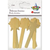 Titanum Patyczki drewniane do dekoracji (drzewa, gwiazdki)