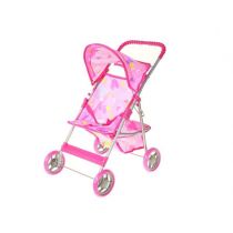 Wózek dla lalek różowy w kolorowe serduszka 2112 ADAR
