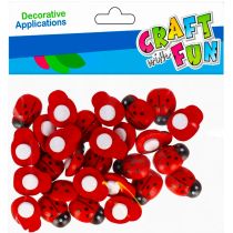 Craft with Fun Biedronki drewniane samoprzylepne 15 mm 25 szt.