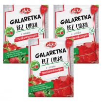 Celiko Galaretka o smaku truskawkowym bez dodatku cukru bezglutenowa Zestaw 3 x 14 g