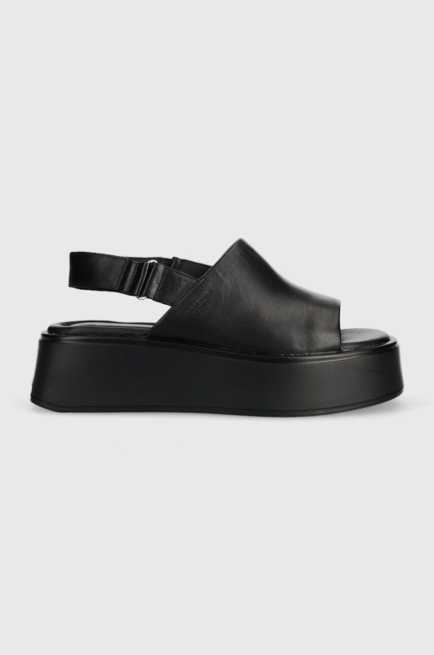 Vagabond sandały skórzane COURTNEY damskie kolor czarny na platformie 5534.001.92
