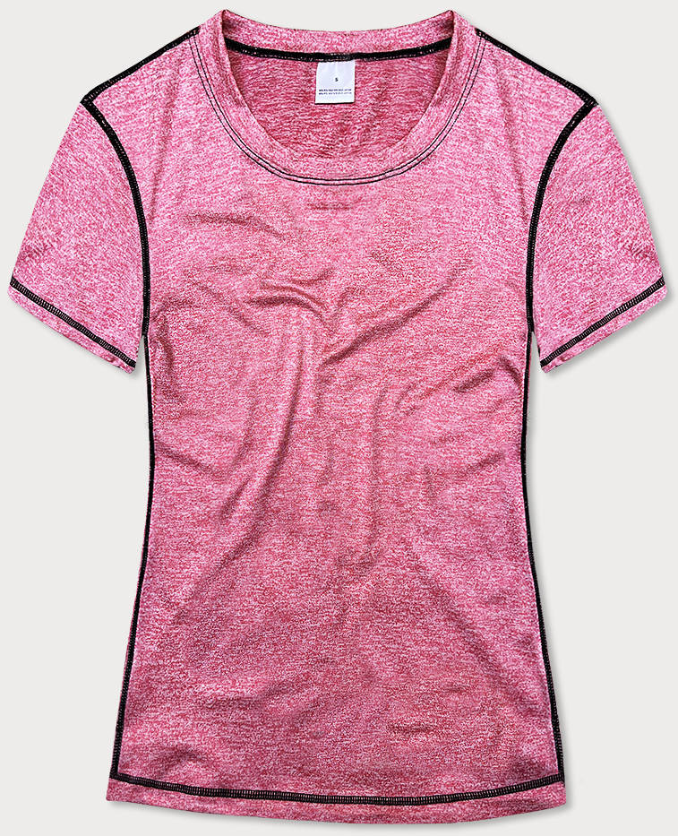SPORTOWY T-SHIRT DAMSKI RÓŻOWY (A-2165) - MADE IN ITALY