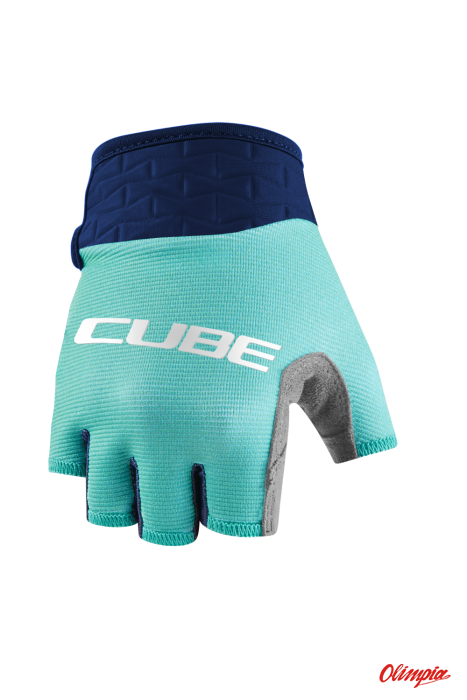 Zdjęcia - Rękawiczki rowerowe Cube   Performance Jr Short Finger blue/mint 