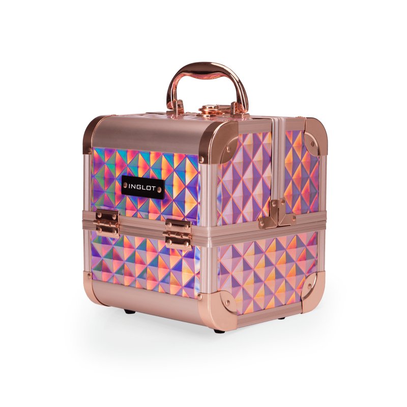 INGLOT, kufer kosmetyczny diamentowy mini holographic rose gold