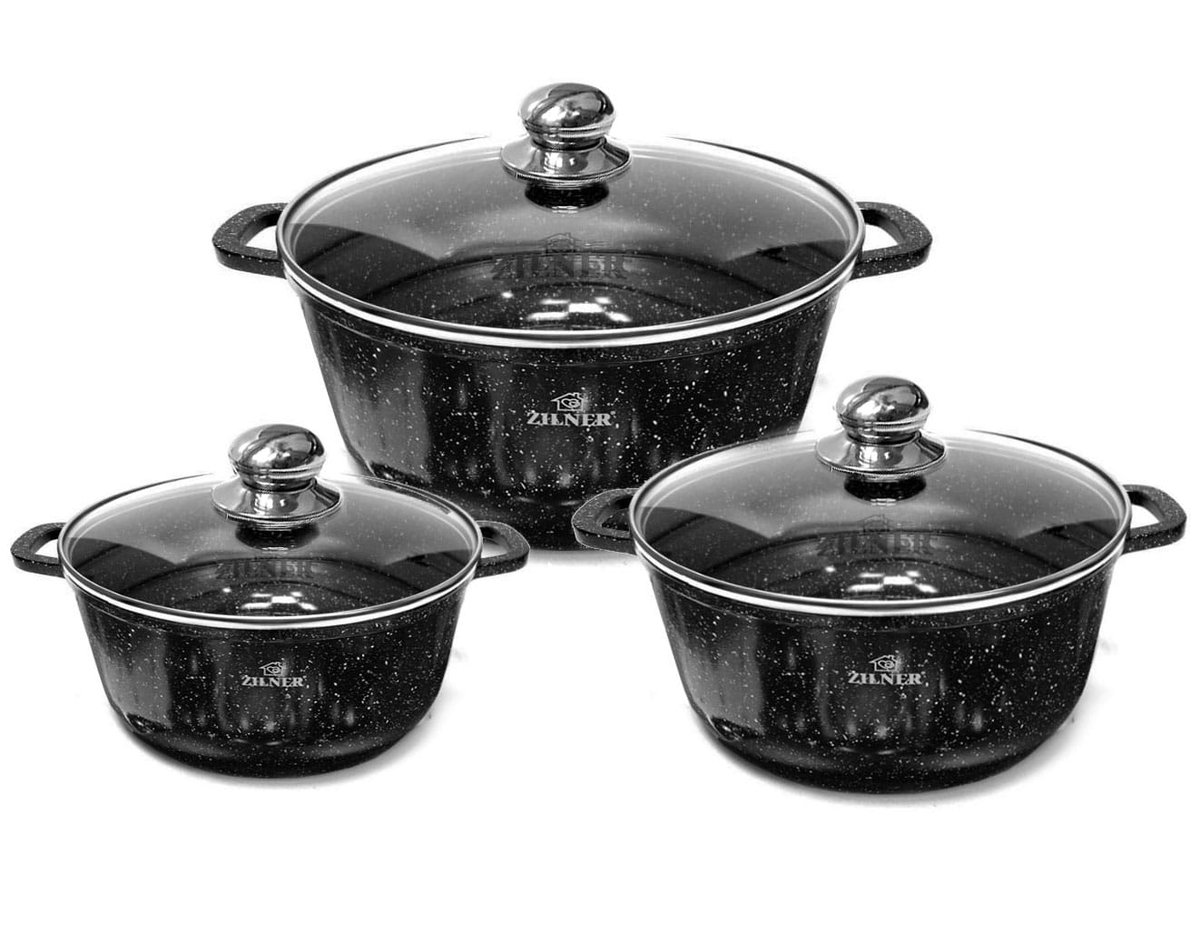 ZILNER ZILNER GARNKI GRANITOWO-CERAMICZNE 6 ELE ZILNER ZL-7017  ZL-7017