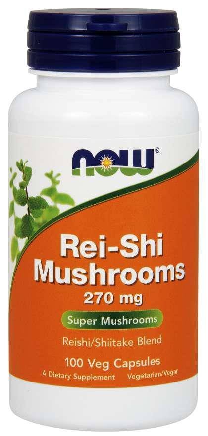 Now Foods Rei-Shi Mushrooms - Reishi i Shiitake 270 mg (100 kaps.)