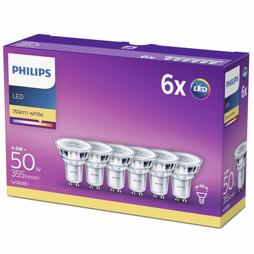 Philips żarówka halogenowa LED będąca odpowiednikiem żarówki o mocy 50 W, GU 10, ciepłe białe światło (2700 K), 355 lm 929001215233