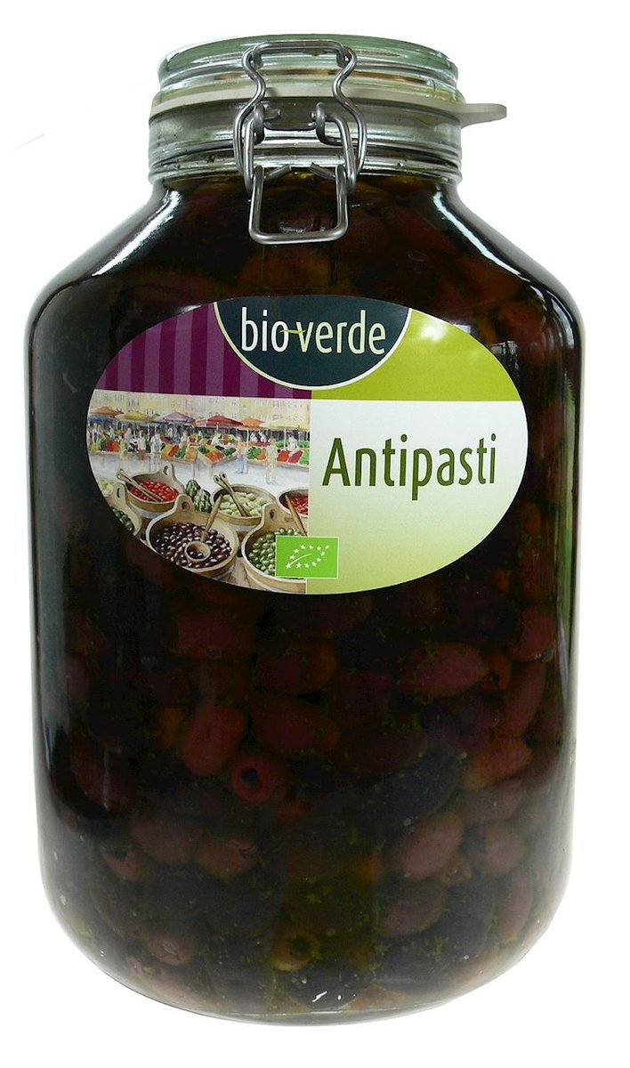 BIO VERDE (sery, wędliny, humusy, inne) OLIWKI CZARNE KALAMATA BEZ PESTEK Z ZIOŁAMI W OLEJU BIO 4,55 kg (SŁOIK) - BIO VERDE BP-4000915103915