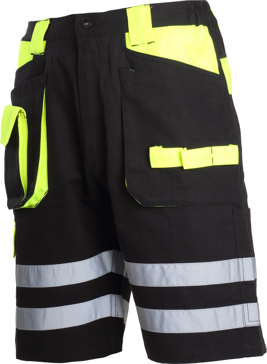 LAHTI PRO Spodenki Krótkie Czar-Żół. z Odbl. 
