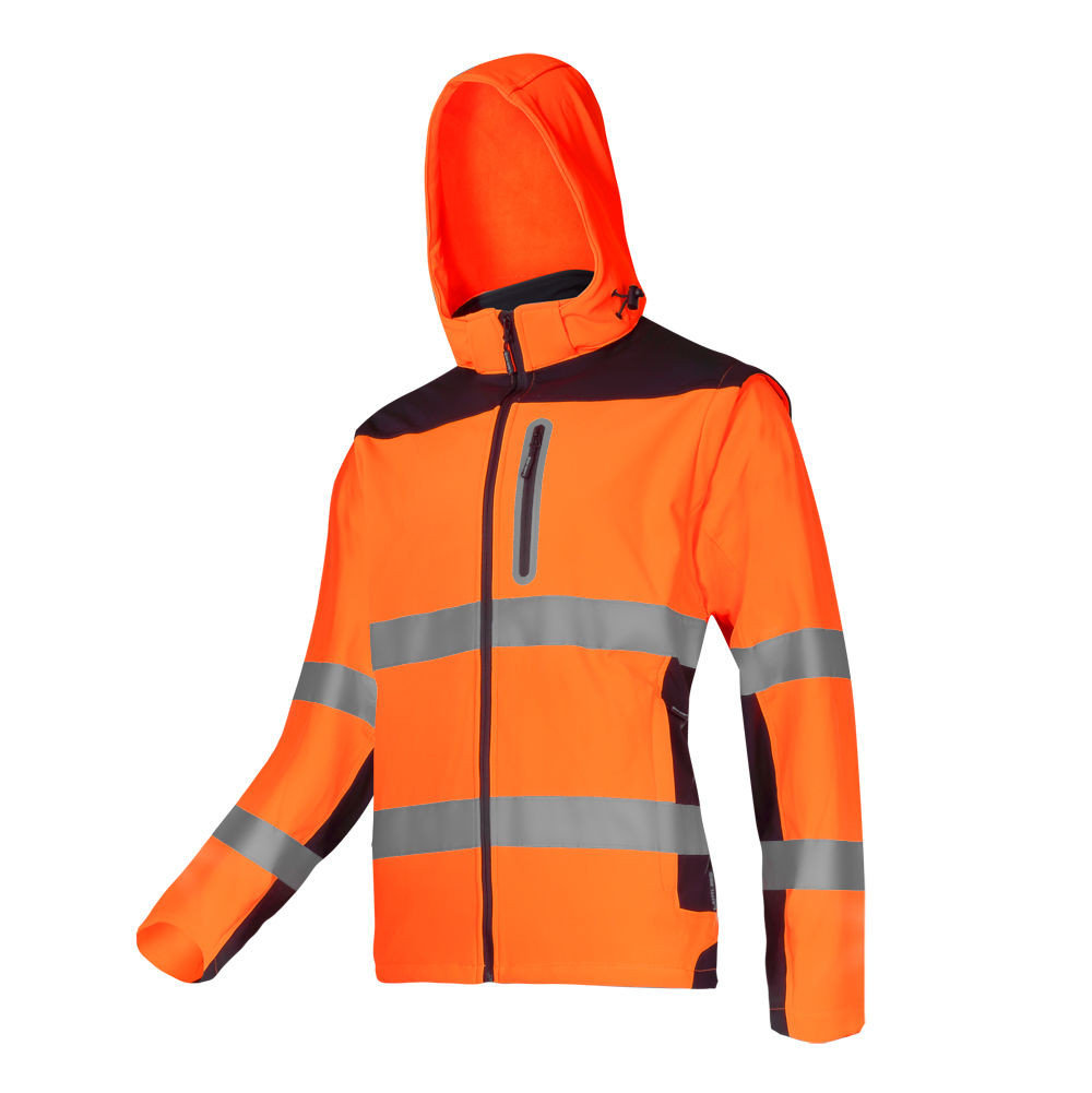 LAHTI PRO Kurtka robocza Softshell ostrzegawczy z odpinanymi rękawami roz XXXL L4092206 LPL4092206